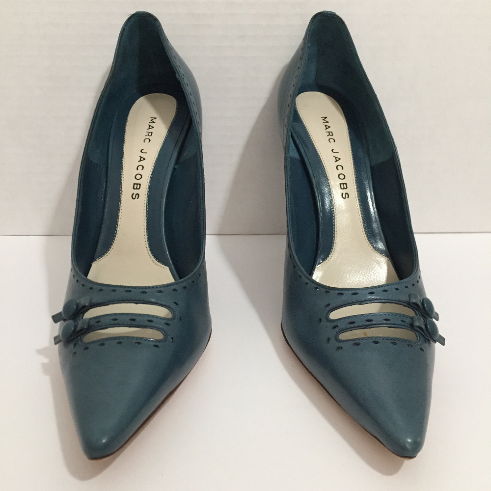MARC JACOBS Teal Leather Heels (2003), Euro 39
